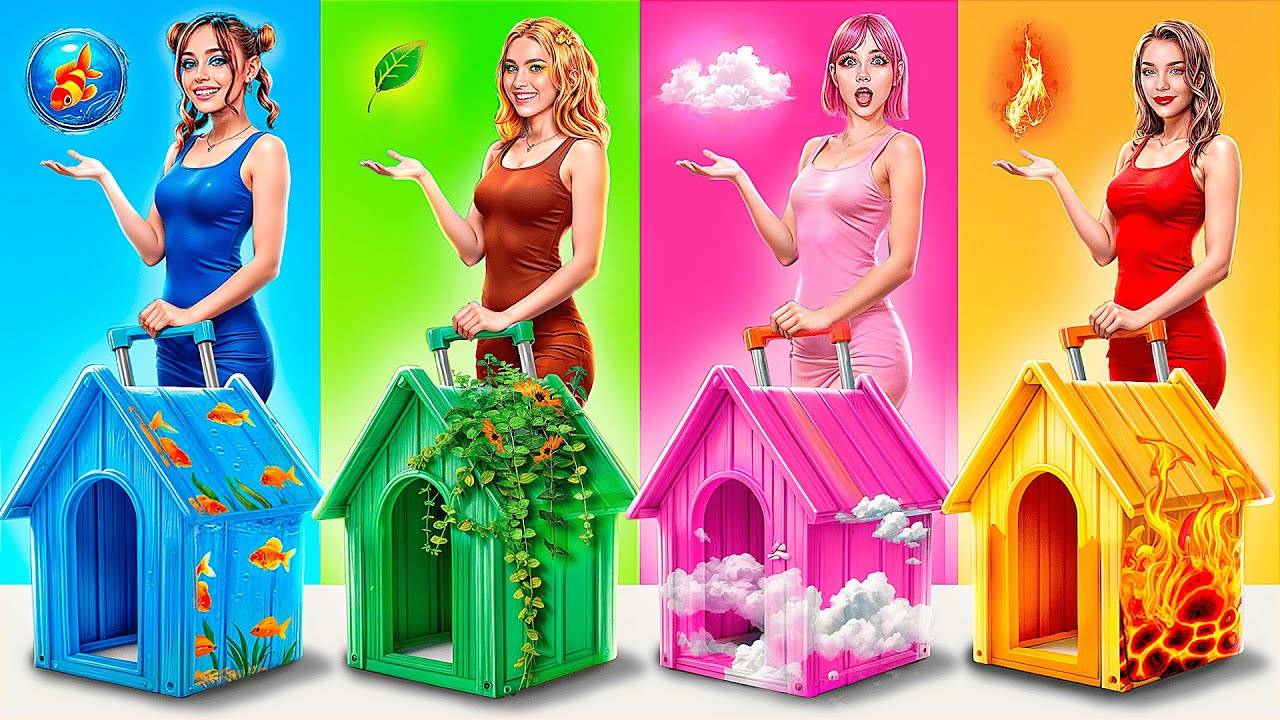 Огонь vs Вода vs Воздух vs Земля! Четыре стихии строят гигантскую кровать!