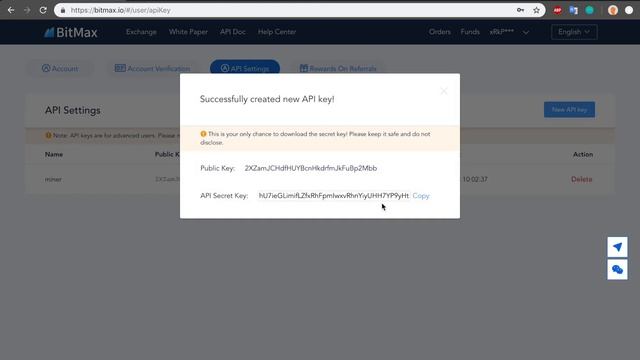 ProfitBot – создание API-ключей/Creating API keys