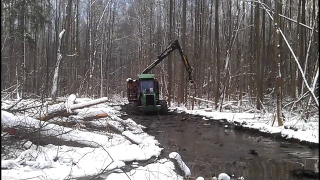 Работа форвардера АМКОДОР 2661 01 заплыв