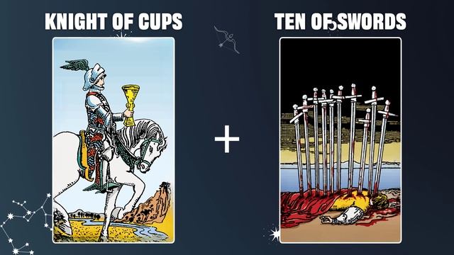 Knight of Cups & Ten of Swords 💡TAROT CARD COMBINATION AND MEANING