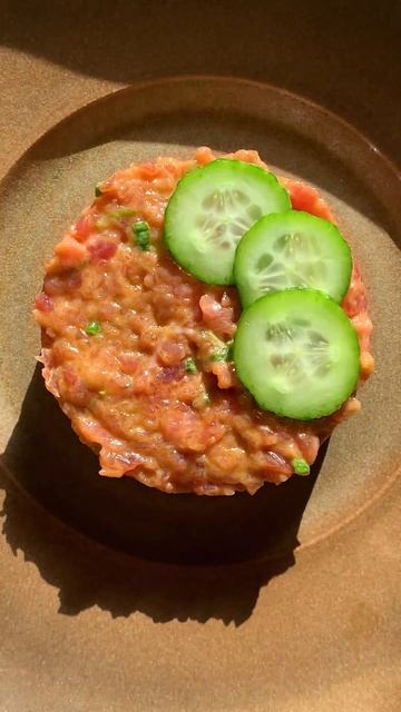 Tuna tartare! With ponzu and cucumbers! #tunatartare #tunarecipes #appetizers #shorts