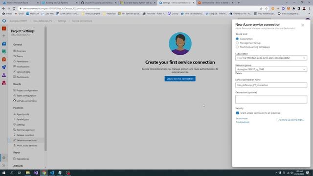 Building a CI/CD Pipeline in Udacity Cloud DevOps using Microsoft Azure course