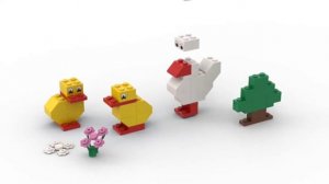LEGO. Как построить Цыплят, дерево, курицу, цветы из лего. Полибег 10169 #lego #tutorial #bricklady