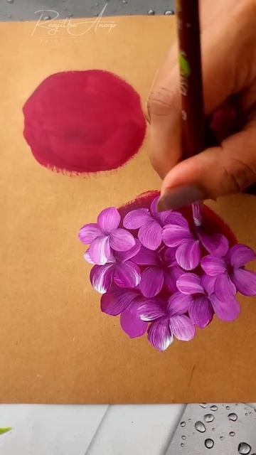 ✨️💫 COLORFULL Brush Strokes Flower Painting 🟣🔴 #shorts #art #shortsfeed смотреть онлайн