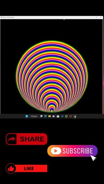 Colorful Growing Circle Animation using Python's Turtle library