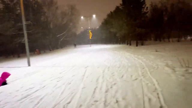 КИРА  В СНЕЖНОМ ПАРКЕ