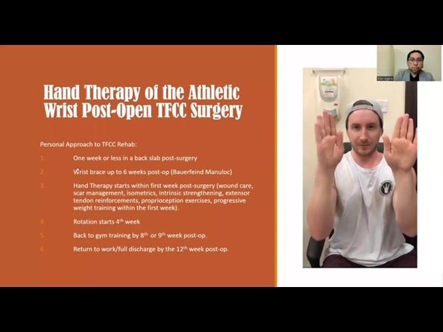 Blair Agero. Rehab after TFCC repair in athletes.