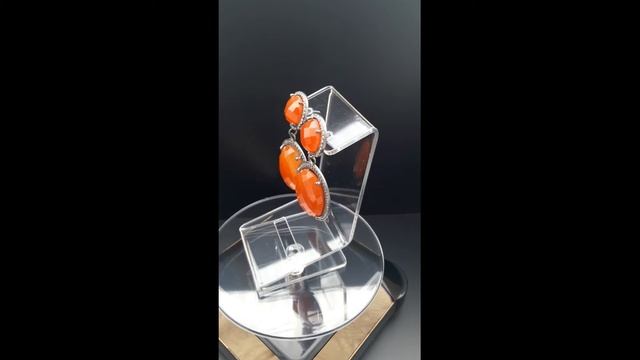 Авторские серьги серебро с сердоликом арт. 55-747