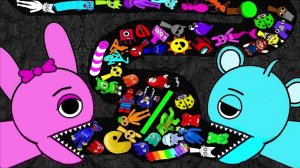 Пинки и Скай едят Стикмена, спрунки и других пероснажей из мультиков