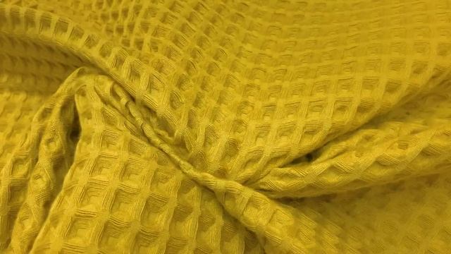 Вафельное премиум-полотно "Бохо" цв.Сухая горчица, ш.1.44м, хл-100%, 240гр/м.кв АРТ 19300 смотреть онлайн