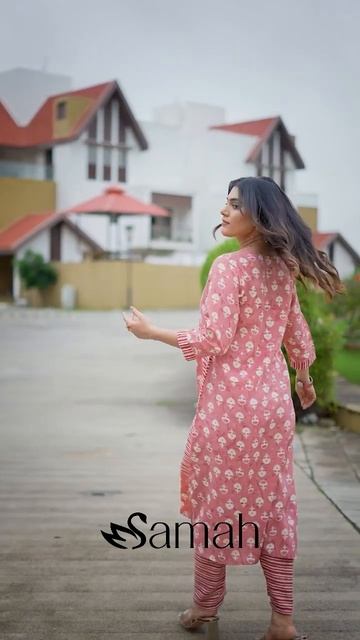 Samah Women Cotton Silk Kurta Pyjama Set смотреть онлайн