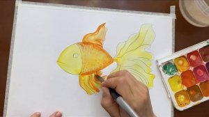Балық. Алтын балық салу.Акварельмен сурет салу. Сурет салып үйренейік