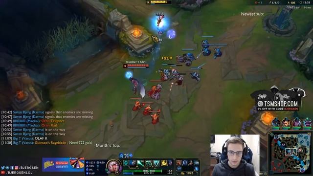 606. First Stream 2018 - Bjergsen Karma vs Ahri - Patch 8.4 Season 8 смотреть онлайн