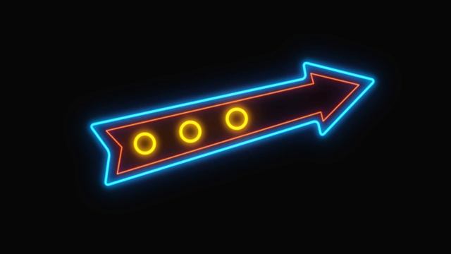 [1 Hour] Arrow Neon Sing in Black Screen in 4k. Neon lights free video background video. смотреть онлайн