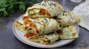 Закуска на любой случай. ЛАВАШ С ГРИБАМИ, ОВОЩАМИ И СЫРОМ