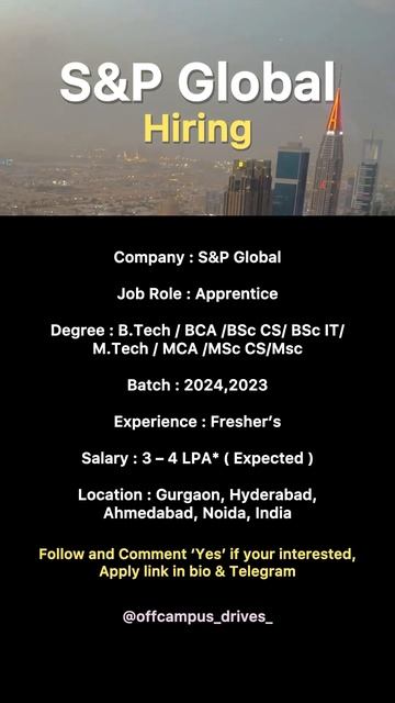 S&P Global Hiring For Apprenticeship ‼️ #jobs #job #shorts #short #hiring #recruitment