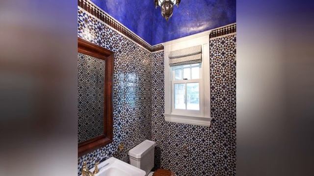 75 Blue Floor And Pink Floor Powder Room Design Ideas You'll Love 💎 смотреть онлайн