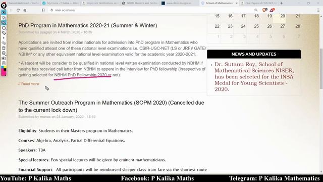 NBHM PhD Scholarship Exam 2021 Announces for Admission in PhD & Int. PhD || Exam Date: 10 April 202