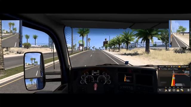 Ночная дорога в American Truck Simulator