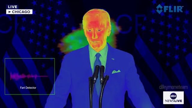 Во время выступления Байдена тепловизор засек, как Джо Байден пукнул.