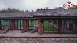 Обзор построенного комплекса из оцилиндрованного бревна.