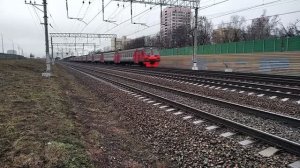 Электропоезд ЭД4М-0148 (ТЧ-7) пригородный поезд №6539 Ипподром - Москва.
