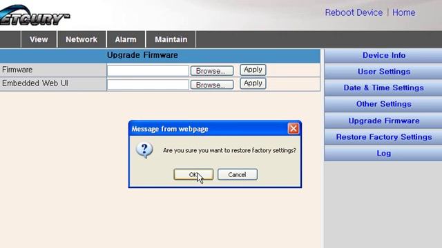 NETCURY IP CAMERA VIDEO TUTORIALS - Restore Factory Settings