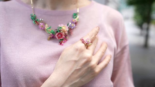 今日のコーデ1004　Les Nereides (レネレイド)　(AQBI201/11) 宇宙で花咲くブーケのバングル смотреть онлайн