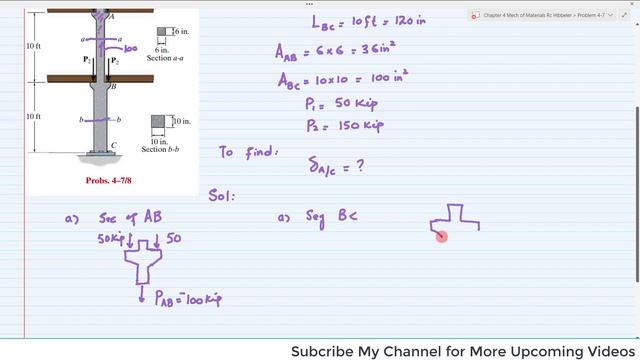 4-7| Chapter 4 | Axial Loading | Mechanics of Materials by R.C Hibbeler 9th Edition|