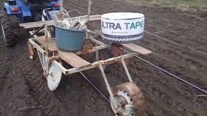 Первый заезд натягивание капельки под капусту