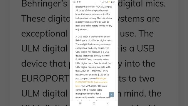 Behringer EUROPORT MPA40BT PRO смотреть онлайн