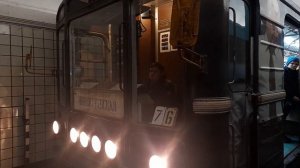 Тематический поезд "Олег Табаков" на станции "Октябрьская" КРЛ