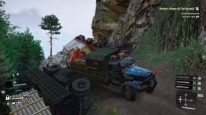 Snowrunner доставка генератора на лесопилку через ад . конец очевиден