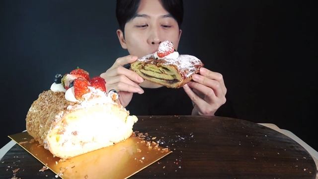 MUKBANG)롤케이크/도지마 롤/디저트/빵/먹방/Roll cake/dessert/bread/EATING SHOW
