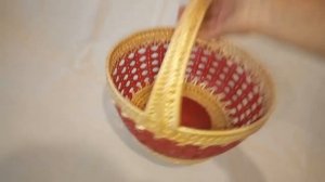 Пасхальная Корзина Красная Плетёная из лозы. Объём 10 л