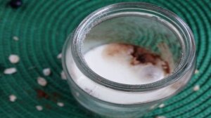 Ленивая овсянка с черникой и какао