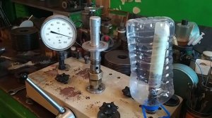 Гидроиспытания стеклопластикового сосуда #2 (90 атм, экспозиция 2 мин)