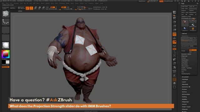#AskZBrush - "What does the Projection Strength slider do with IMM Brushes?"