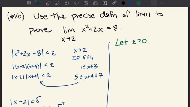 Exam 1 review: epsilon-delta proof смотреть онлайн
