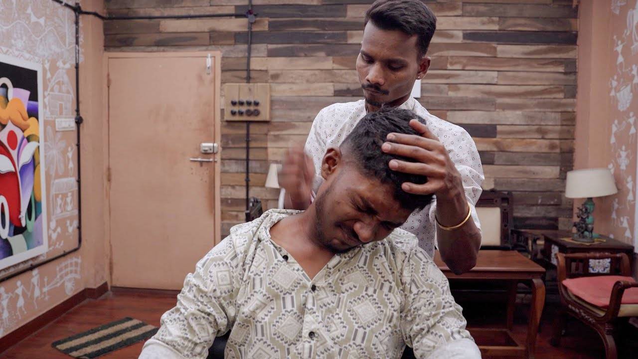 Master Cracker Intense Head Massage ASMR ｜ Indian Massage