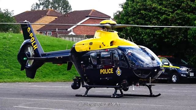 Awesome Helicopter Siren - NPAS Eurocopter Lifting Off With Ground Support
