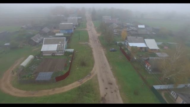 Flight over the Russian village in fog. Полет в тумане Dij Inspire 1 смотреть онлайн