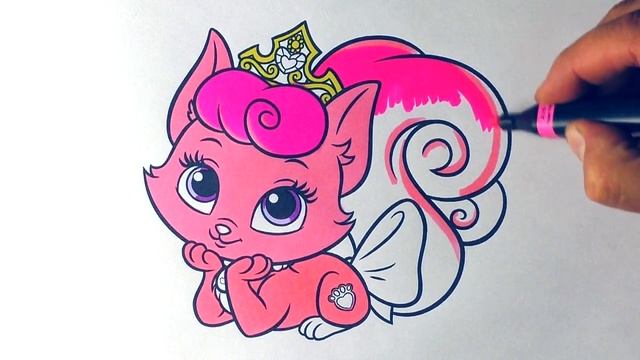 Palace Pets Coloring Pages for Kids. Kitten Beauty Coloring Pages for Girls смотреть онлайн