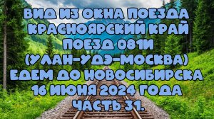Вид из окна поезда.Красноярский край.Поезд 081И. Едем до Новосибирска.16 июня 2024 года.Часть 31.