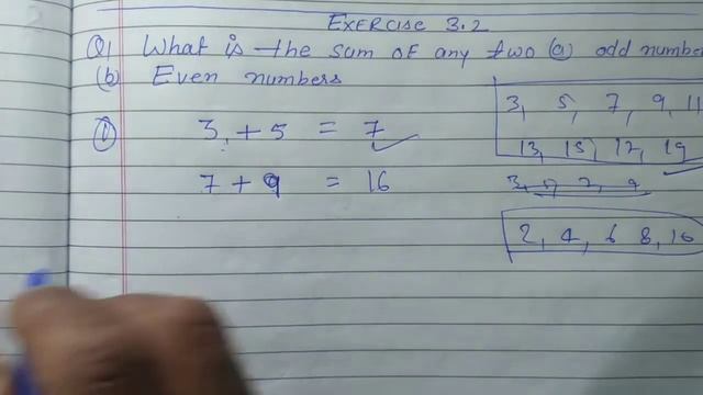 Class 6 - Q 2 - Exercise 3.2 What is the sum of any two odd numbers and even numbers