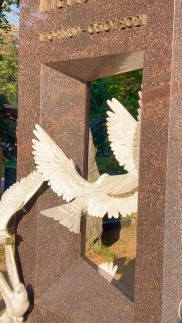 МОГИЛА ВЛАДИМИРА МЕНЬШОВА кишит любовью и голубями.