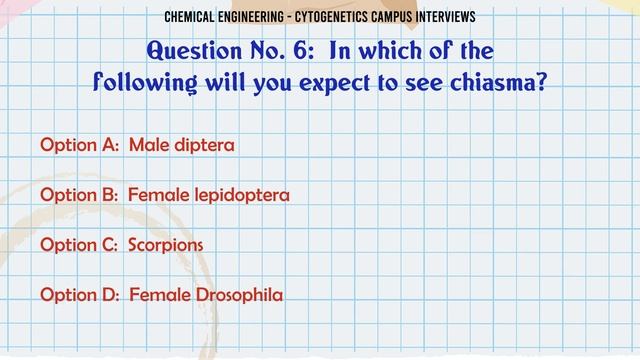 MCQ Questions Cytogenetics Campus Interviews with Answers