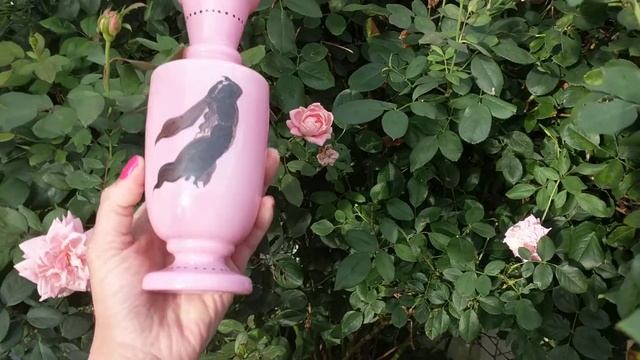 Antique French Pink Opaline Glass Vase