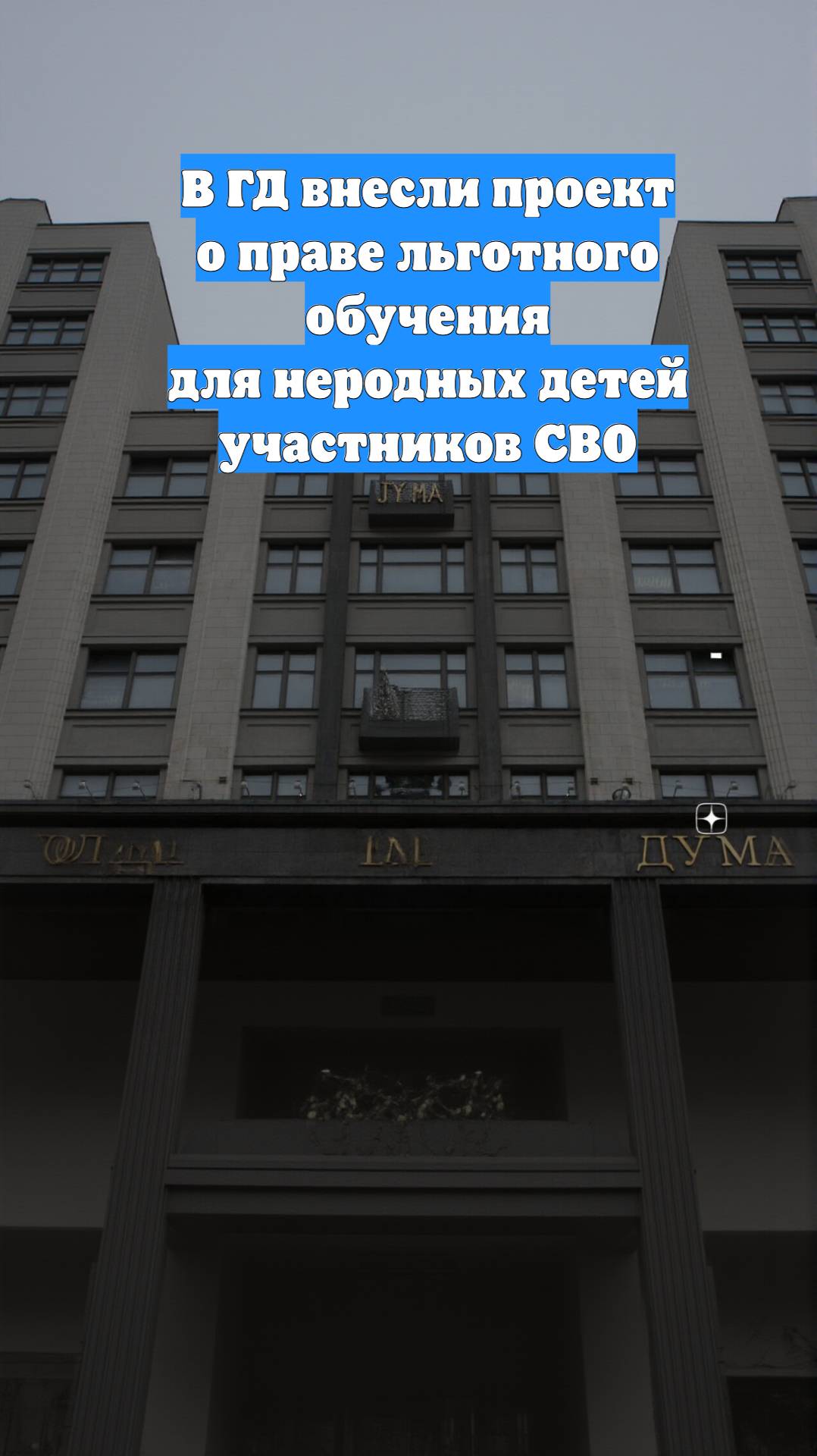 В ГД внесли проект о праве льготного обучения для неродных детей участников СВО