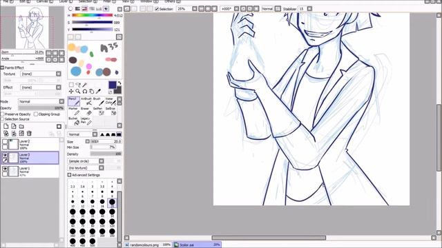 Three Color Challenge - Digital Using Paint Tool Sai смотреть онлайн